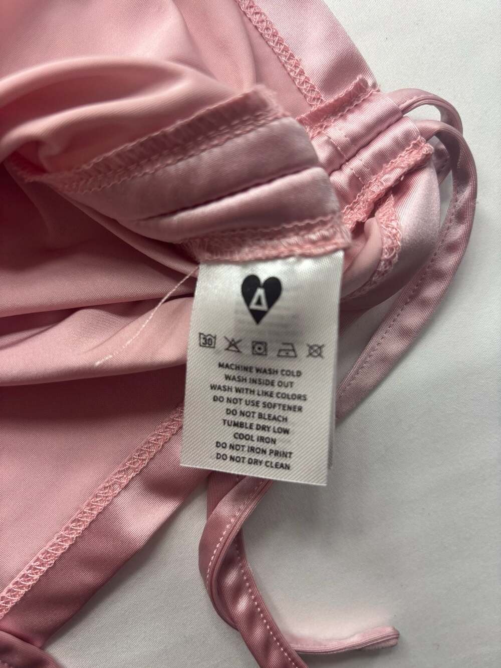 Ash Prio Eden Pink Satin Ruched Side Tube Top with 23 Print - Picture 7 of 7